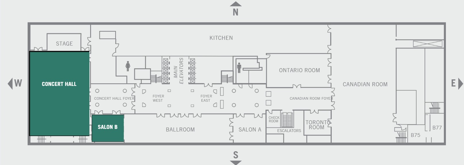 Concert Hall and Canadian Room floor plan