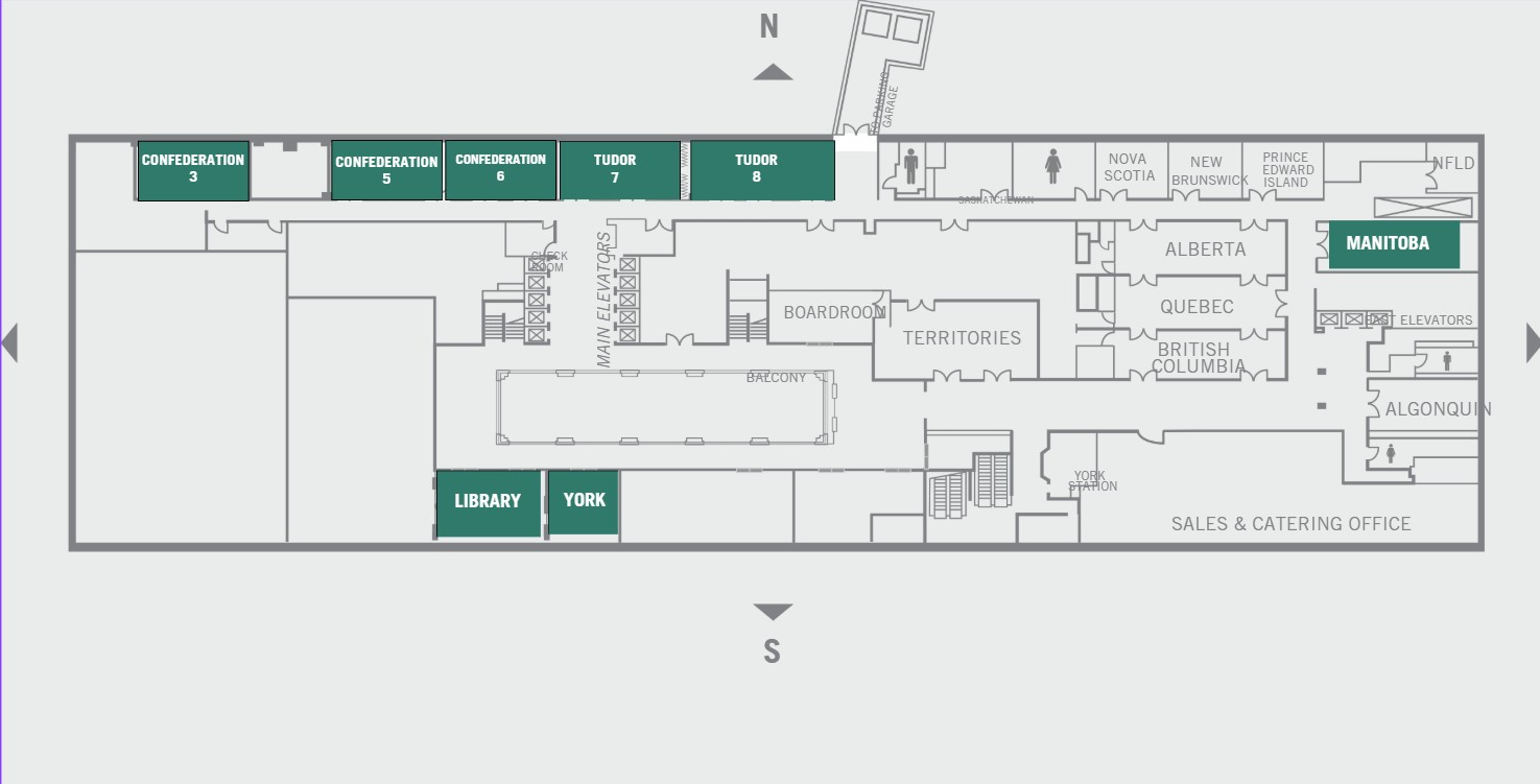 Confederation and Tudor rooms floor plan